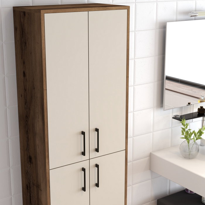 Hanah Home Berlin A Armario Multiusos Nogal y Crema